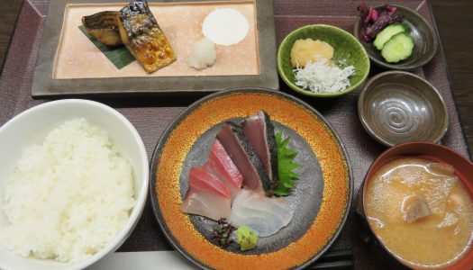 丸の内　酒造レストラン宝＠国際フォーラム　お刺身＆鯖桜干し お魚御膳