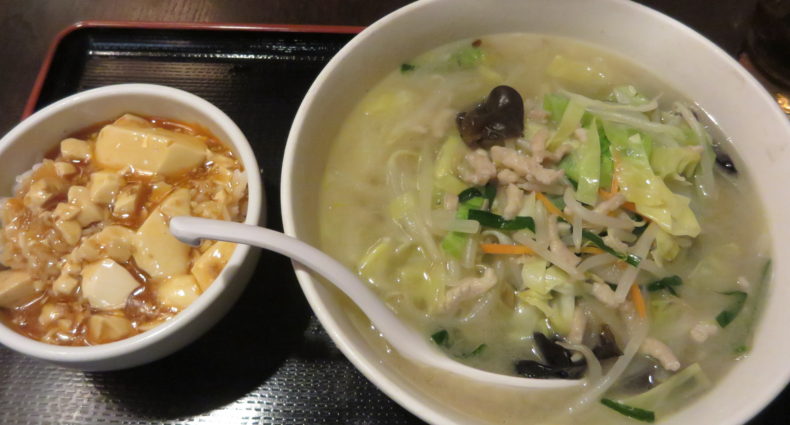 東方一角　野菜タンメン＋ミニマーボ豆腐丼