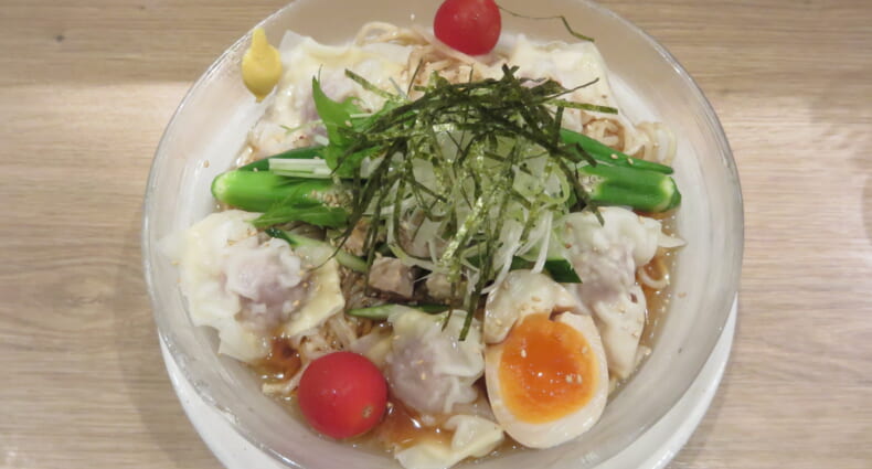 麺屋優光　冷やし海老ワンタン麺