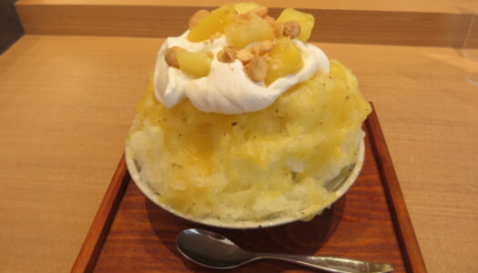 KYOBASHI Yamagataya noriten “Coconut whip pineapple shaved ice” | “Omusubi gozen”