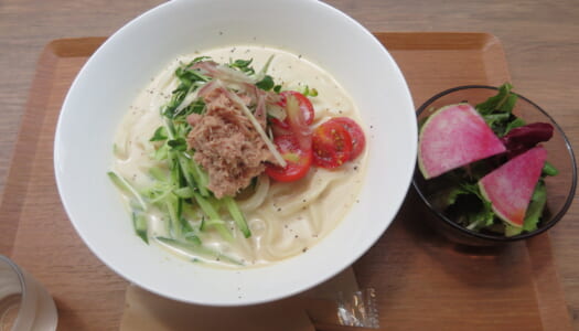 銀座　SONOKO CAFE　国産たらこの冷製豆乳クリームうどん | カレープレート