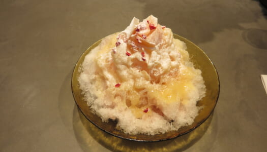 銀座　現代里山料理ZEN HOUSE＠ミレニアム 三井ガーデンホテル東京　花桃露（かき氷） | 黄夏（かき氷）