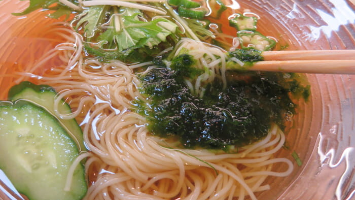 下鴨茶寮＠松屋　涼風だし香る夏野菜そうめん