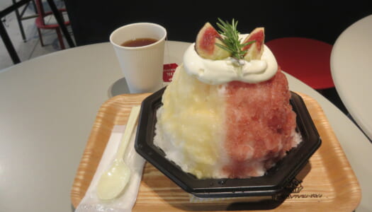 八重洲　かき氷コレクション・バトン にしのみや果汁店 by 表参道 氷凪　桃イチジクみるく