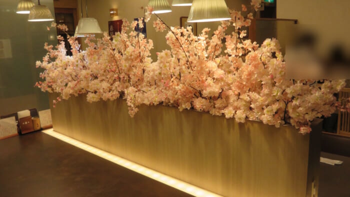 鳥ぎん本店 店内桜